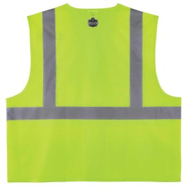 Ergodyne unisex adult Vest, R, 2, Pockets, & High Visibility Reflective Safety Vest Type R Class 2 Two Exterior Pockets Hook Loop Closure, Hook Loop Lime, Small-Medium US