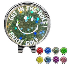 Marua Golf Marker, Light Collecting / Fluorescent Marker, Hat Clip, Easy to See on Cloudy or Rainy Days, 8 Color Variations, Gift for Your Loved Ones, Perfect for Competition Favors (Gold)