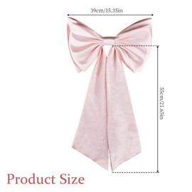 NICENEEDED Detachable Satin Bow for Wedding Dress, Pink Bridal Bowknot, Satin Big Bow Wedding Dress Back Bownot for Formal Gown with Double Knot