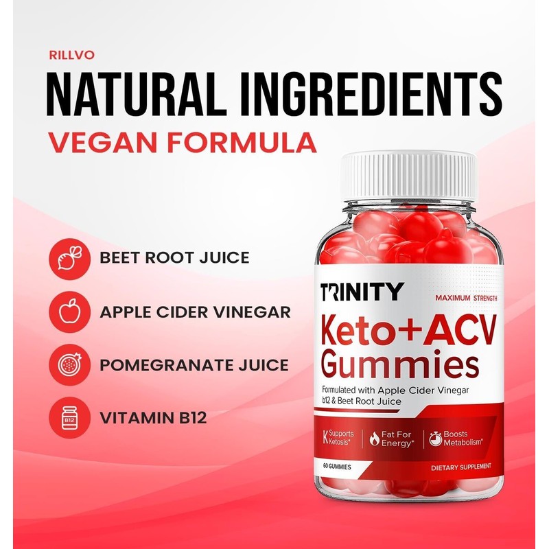 Rillvo (5 Pack) Trinity Keto ACV Gummies Trinity ACV Keto