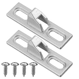 2 Pcs Sliding Door Latch Replacement Sliding Glass Door Lock Hardware Screen Latch Replacement with Mounting Screws for Various Traveling Patio Gates (Silver)