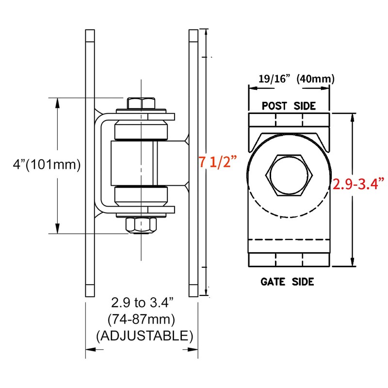 UCDOET Heavy Duty Upgraded Sealed Bearing Gate Hinges Bolt or