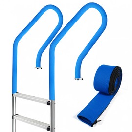 AHFCANG 6FT Pool Handrail Cover with Zippers - Non-Slip Safety Pool Railing Covers for Inground Swimming Pool Hand Railing Cover,Safety Grip Sleeve(Blue)