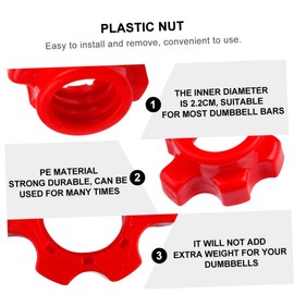 Toddmomy 4 Pack Dumbbell Nuts Screws for Dumbbells Nut for Weights Fitness Equipment Accessories Red Easy Install