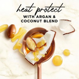Hair Food Coconut & Argan Oil Heat Protectant Leave-In Spray for All Hair Types, 450°F Heat Protection, Sulfate-Free, Paraben-Free, Dye-Free, Alcohol-Free, Adds Shine, 6.4 Fl Oz