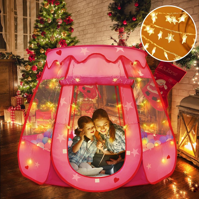 TooyBing Pop Up Princess Tent with Star Light, Toys for