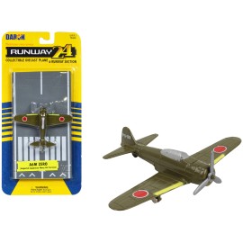 DCD Mitsubishi A6M Zero Fighter Aircraft Green Imperial Japanese Navy Air Service Diecast Model Airplane for Toys