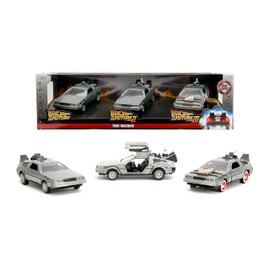 Back to The Future 1:32 Time Machine 3-Pack Die-Cast Cars, Toys for Kids and Adults