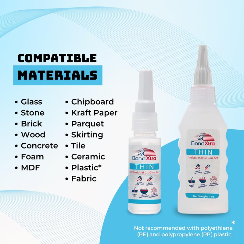BondXtra Thin Viscosity 8 oz. Premium CA Glue for Woodworking