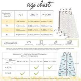 Burt's Bees Baby Beekeeper Wearable Blanket Winter, Organic Cotton Swaddle 0.5 or 1.5 TOG, Baby Infant Wearable Blanket & Essentials Shower Gift