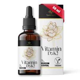Vitamin D3 + K2 Drops - 50 ml - 25 µg Vitamin D3 & 20 µg Vitamin K2 per Daily Dose - Highly Bioavailable with Coconut Oil - Vegan, Alcohol-free, Gluten, Lactose, Gelatin