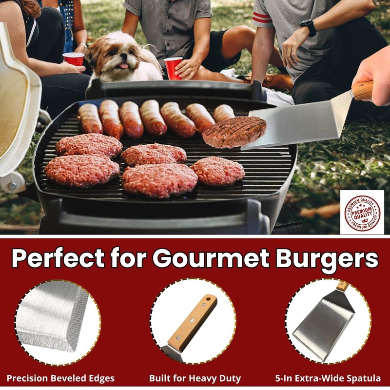 GAMALOU Smashed Burger Press BBQ Kit: 7" Round & 8.2x4.3
