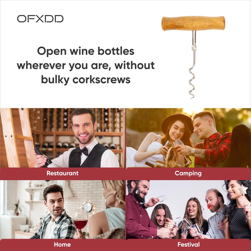 Rated Cool Wooden Sommelier Wine Bottle Opener - Pack of