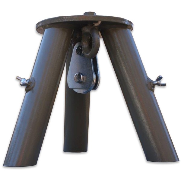 Boss Buck Tripod Header | Durable Steel Stable Versatile Tripod System with Plate Steel Top, 9-1/2" Pipe Legs | 1000 LB Pulley Included