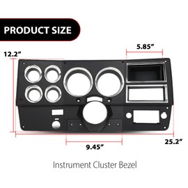 DOTCOM Dash Instrument Bezel w/Storage Box Compatible with 1981 1982 1983 Chevy GMC Truck Blazer Suburban with Air Conditioning (with Wiper Switch Hole) Black 14023004