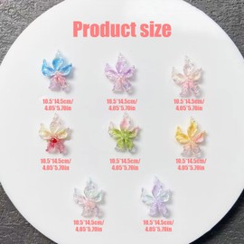 Flower Nail Charms, Pack of 100 3D Hibiscus Nails Accessories, Flower Nail Design, Glitter Stones, Luminous Nail Art Rhinestones, Nail Gemstones for Girls, Women, DIY Craft Decoration (Mix-Colour)