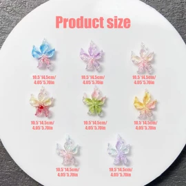Flower Nail Charms, Pack of 100 3D Hibiscus Nails Accessories, Flower Nail Design, Glitter Stones, Luminous Nail Art Rhinestones, Nail Gemstones for Girls, Women, DIY Craft Decoration (Mix-Colour)