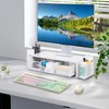 Qupui Computer Monitor Stand Riser with Drawer and Pen Holders,