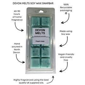 Devon Melts - Fresh Linen - Highly Scented 100% Soy Wax Snapbar