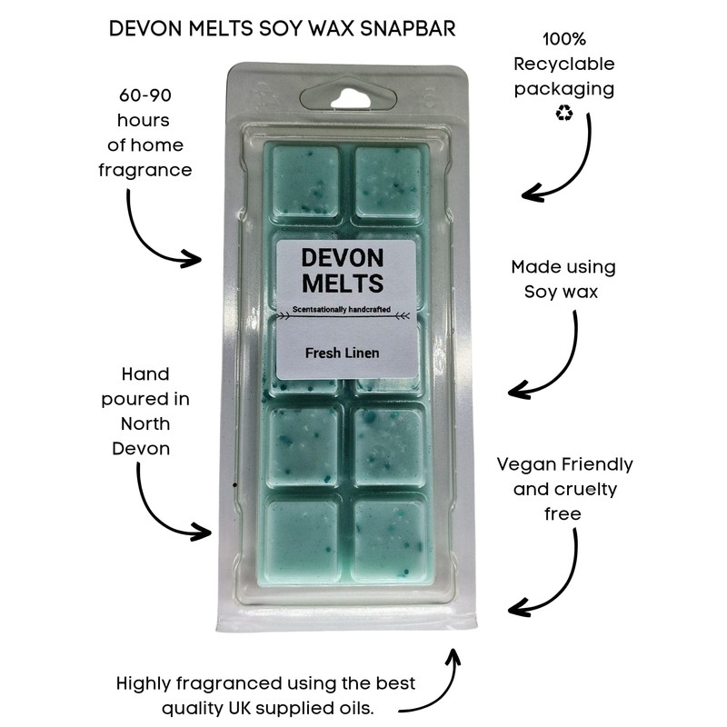 Devon Melts - Fresh Linen - Highly Scented 100% Soy