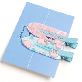 Korean Style Hair Clip, Fruit Design, Hair Clip, Pastel Color, Checkered Pattern, Pin Closure, Adult Cute, Size for Kids, Parent and Child Matching Set of 2