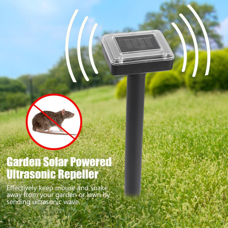 2pcs Garden Solar Powered Ultrasonic Repeller Pest Rodent Mouse Mice