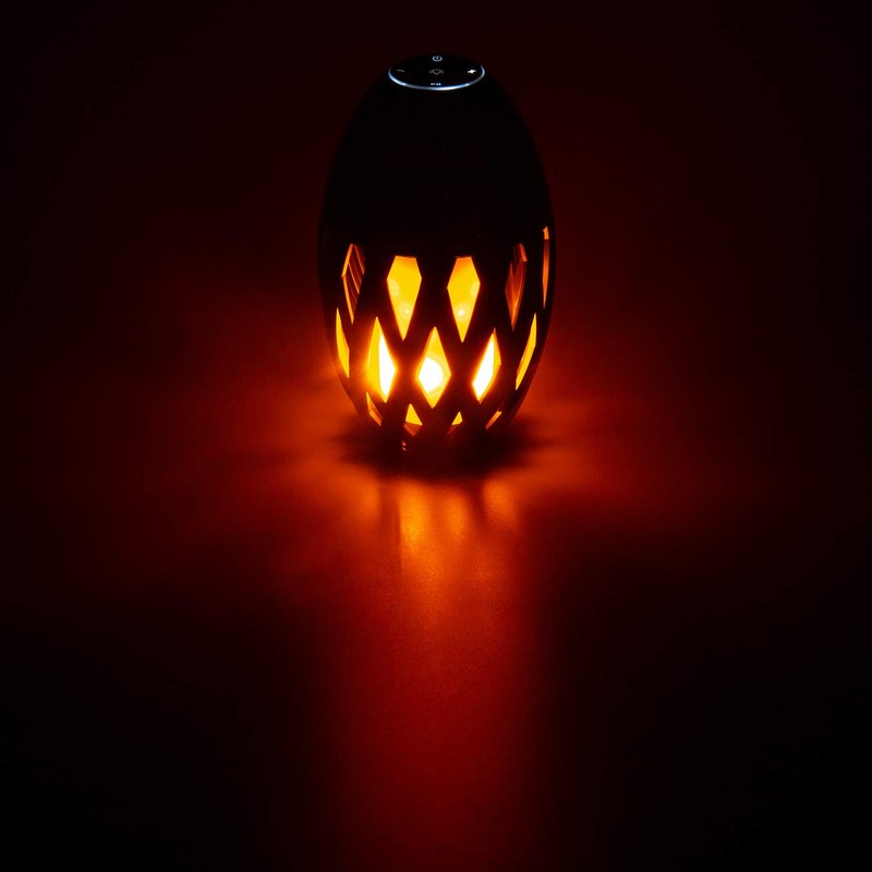 LED-Highlights Bluetooth Speaker Flame Light Black 10 x 24 cm