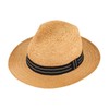 fiebig Paper Hat Fedora with Grosgrain Ribbon, Crushable Sun Hat Made of Rollable Material, natural