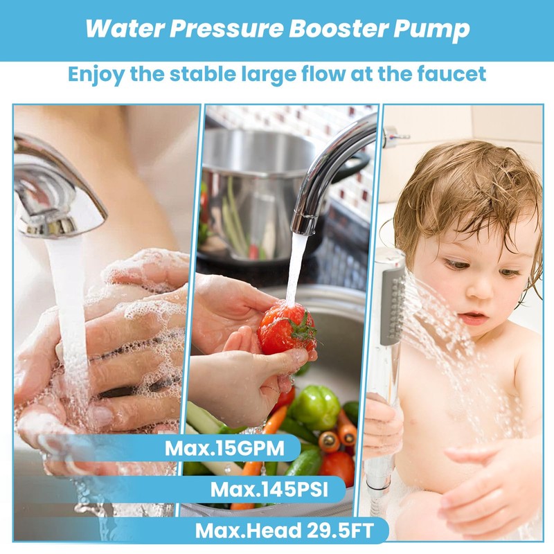 Carivia Hot Water Recirculating Pump,115V 168W Circulation Pump,3-Speed Control Water