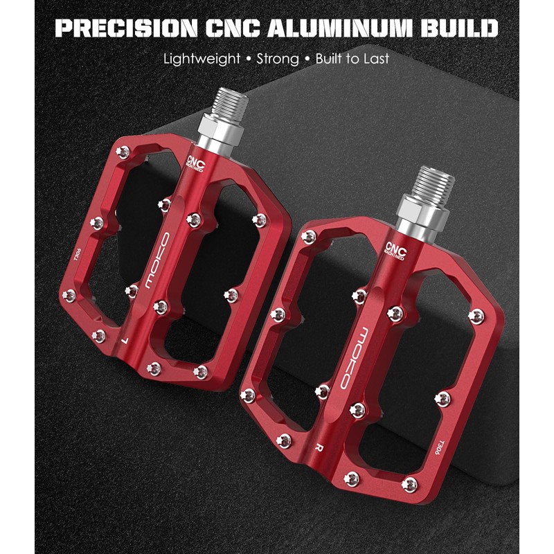 MoKo Mountain Bike Pedals, MTB Pedals, Flat Platform Pedals 9/16