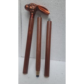 Wooden Walking Cane for Women and Men | Beautiful Rabbit Antique Head Walking Stick - Barley Twist Wood Cane