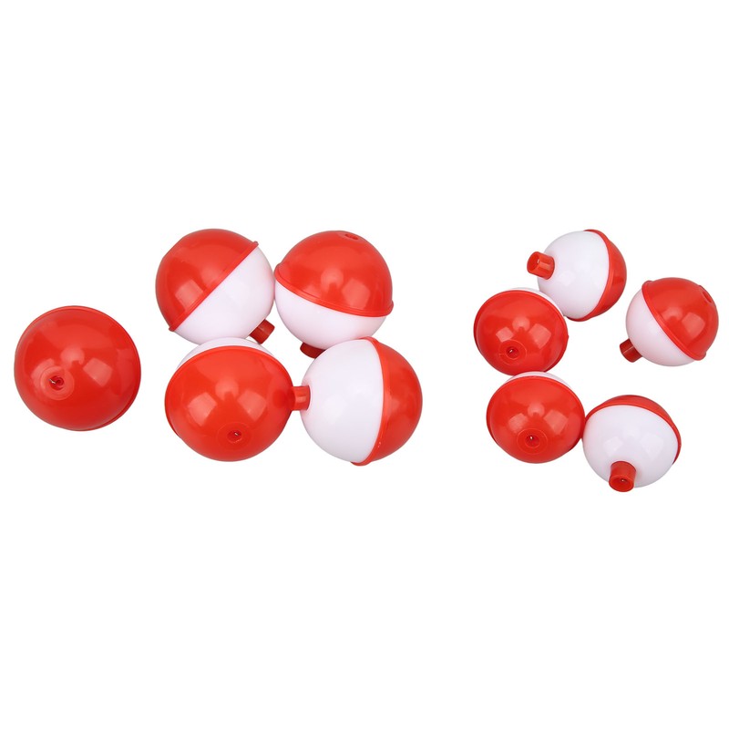 50PCS Ball Shaped Fishing Float Plastic White Red 2 Specifications