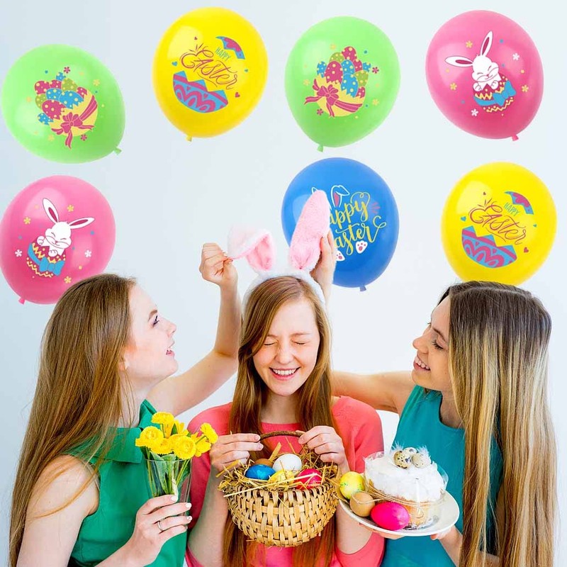 HADCKJA Easter Party Latex Balloons Decorations 12 Inch Easter Balloons