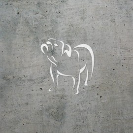 Decal Stickers of Bulldog Icon (White) (Set of 2) Premium Waterproof Vinyl Decal Stickers for Laptop Phone Accessory Helmet Car Window Mug Tuber Cup Door Wall Decoration - BICVER1020542WHW19Y24