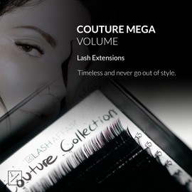 Lash Affair Couture Mega Volume Eye-Lash Extensions, Big Long Dramatic False Eyelashes Natural Look Lashes, Individual Professional Faux Black Eyelash Extensions, C Curl 03, 10mm-12mm