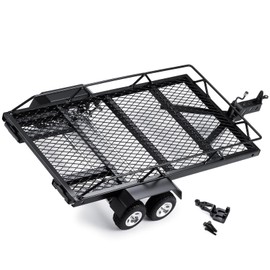 1/18 RC Trailer for Hauling Behind Car with Metal Hitch Mount for 1/18 RC Crawler Car TRX4M Upgrade Defender Bronco K10