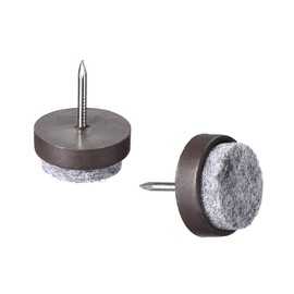 sourcing map Nail On Furniture Felt Pads Glide Chair Table Leg Protector 20mm Dia Brown 20pcs