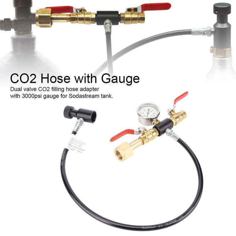 Dual Valve CO2 Filling Adapter, CO2 Cylinder Refill Bottle Connector