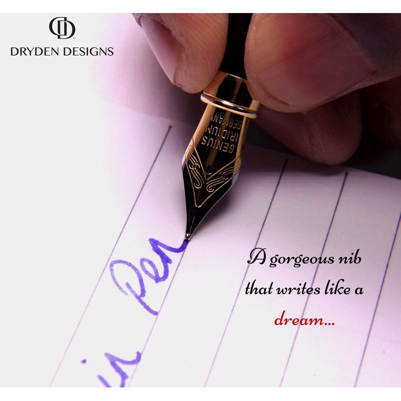 Dryden Designs Luxury Bamboo Fountain Pen with Ink Refill Converter