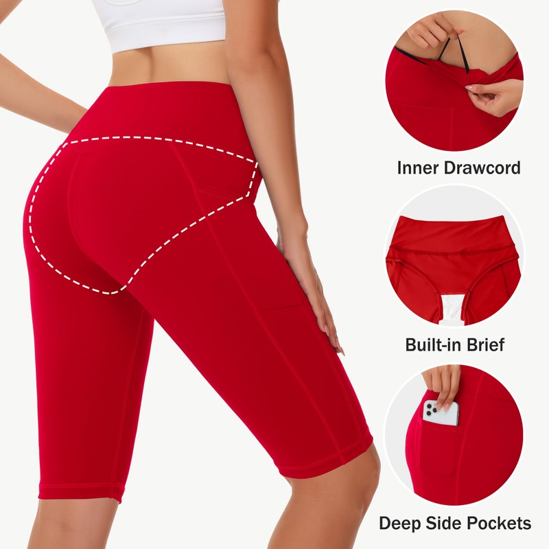 MIVEI Women's High Waisted Long Swim Shorts - 5''/7''/9''/12" Tummy