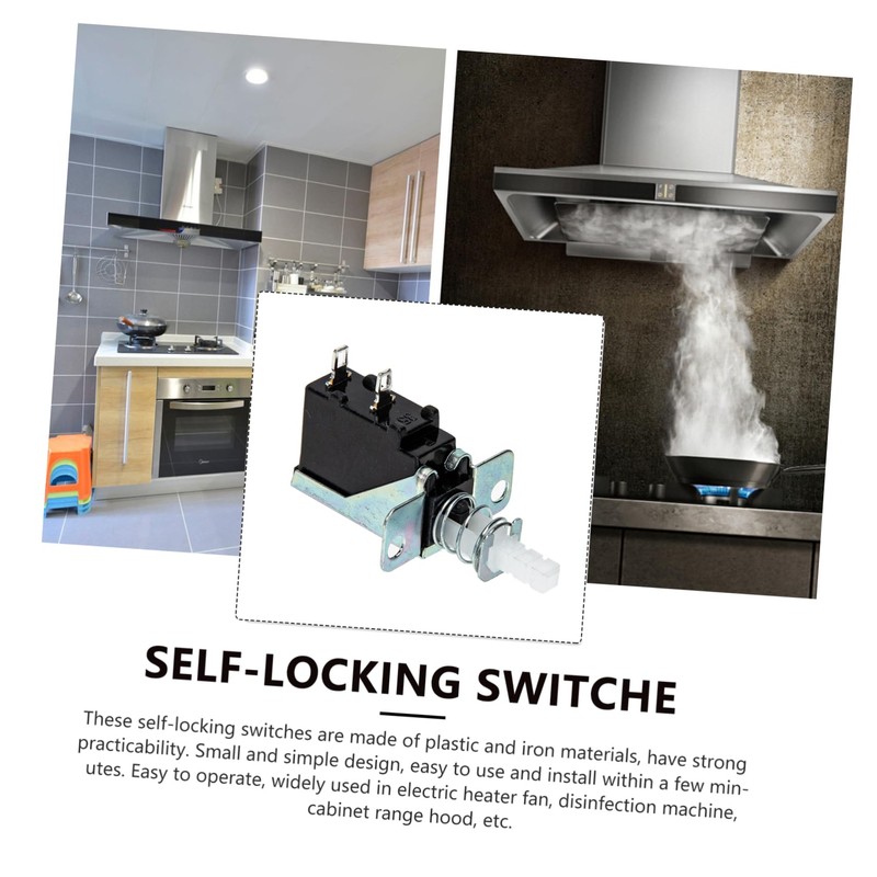 Operitacx 20pcs Self-locking Switches for Range Hood Vent Cabinet Straight