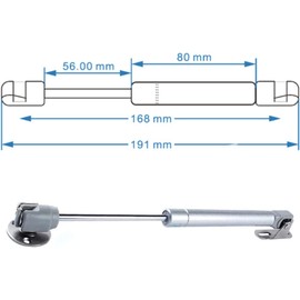 80N/18 lb Gas Strut Cabinet Hinge Safety Lift Support, Gas Shock and Soft Opening and Cushioning Telescopic Cabinet Door Rubber Head Gas Spring Support 6" Length, 4 Set, Siver