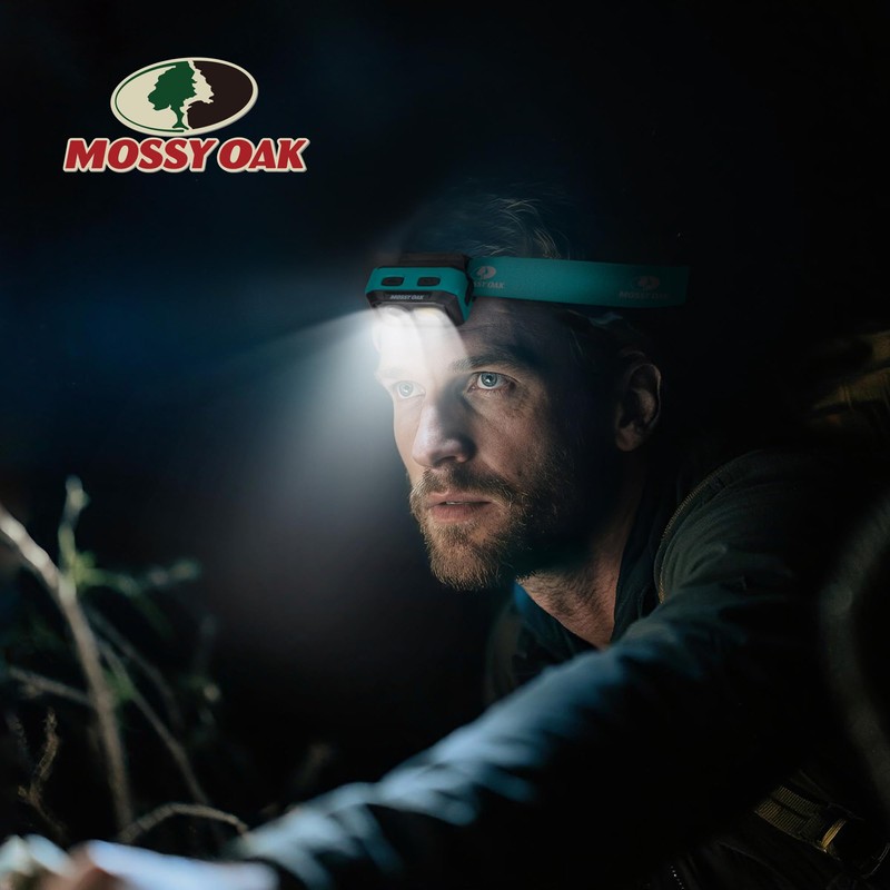 Mossy Oak 600 Lumens LED Headlamp, Dual Power Source, Motion