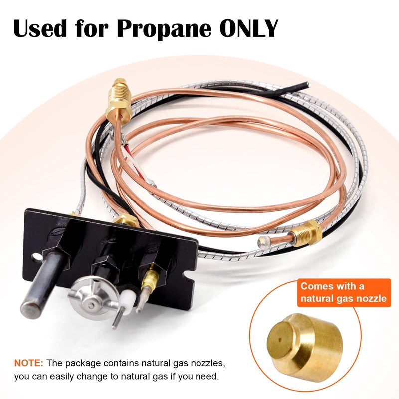 Hiorucet 10002264 Natural Gas 3 Way Pilot Assembly Replacement Part
