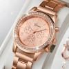 Set Regalo Mujer Reloj Collar Anillo Aretes Oro Rosa Rose