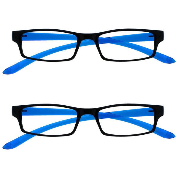 UV Reader Schwarz Leuchtend Blauen Nacken-Lesebrille Wert 2er-Pack Frauen Herren