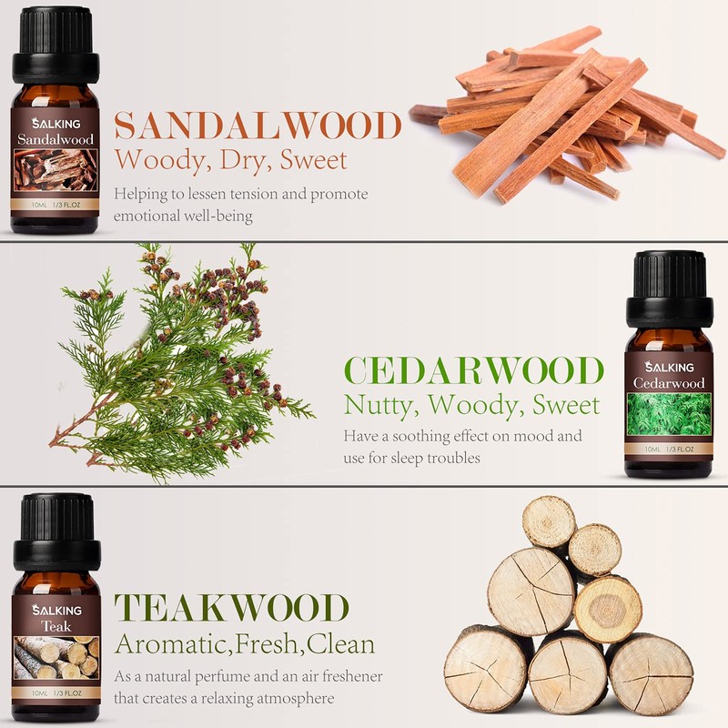 Woody Essential Oils Set, Men Scents Fragrance Oil for Candle
