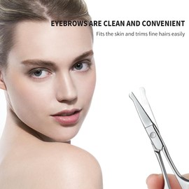 AsonTao Small Scissors With Round Tip Design - Professional Grooming for Hair, Eyelashes, Nose, Eyebrow Trimming, Mustache - Will Not Hurt the Nasal Cavity