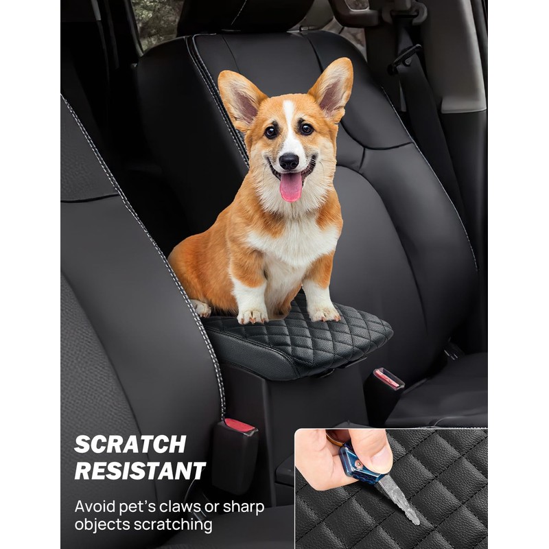 JOYTUTUS Center Console Cover Compatible with 2005-2021 Nissan Frontier Leather