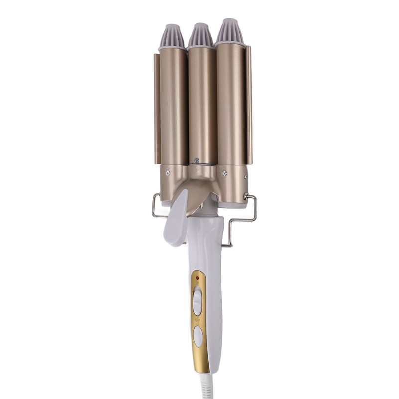 25mm Curling Iron Wand Adjust Temperature Fast Heating 3 Barrel